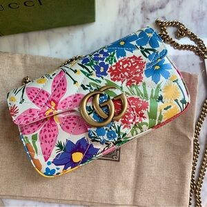 🌼 GUCCI Ken Scott GG Marmont Super Mini Bag in Floral Print Limited Edition